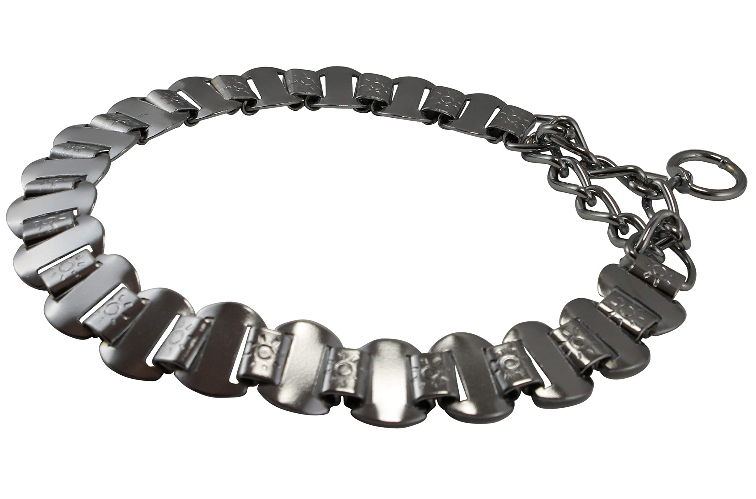 Stainless Steel Martingale Dog Collar with 3mm Chain Links - Adjustable 14.5