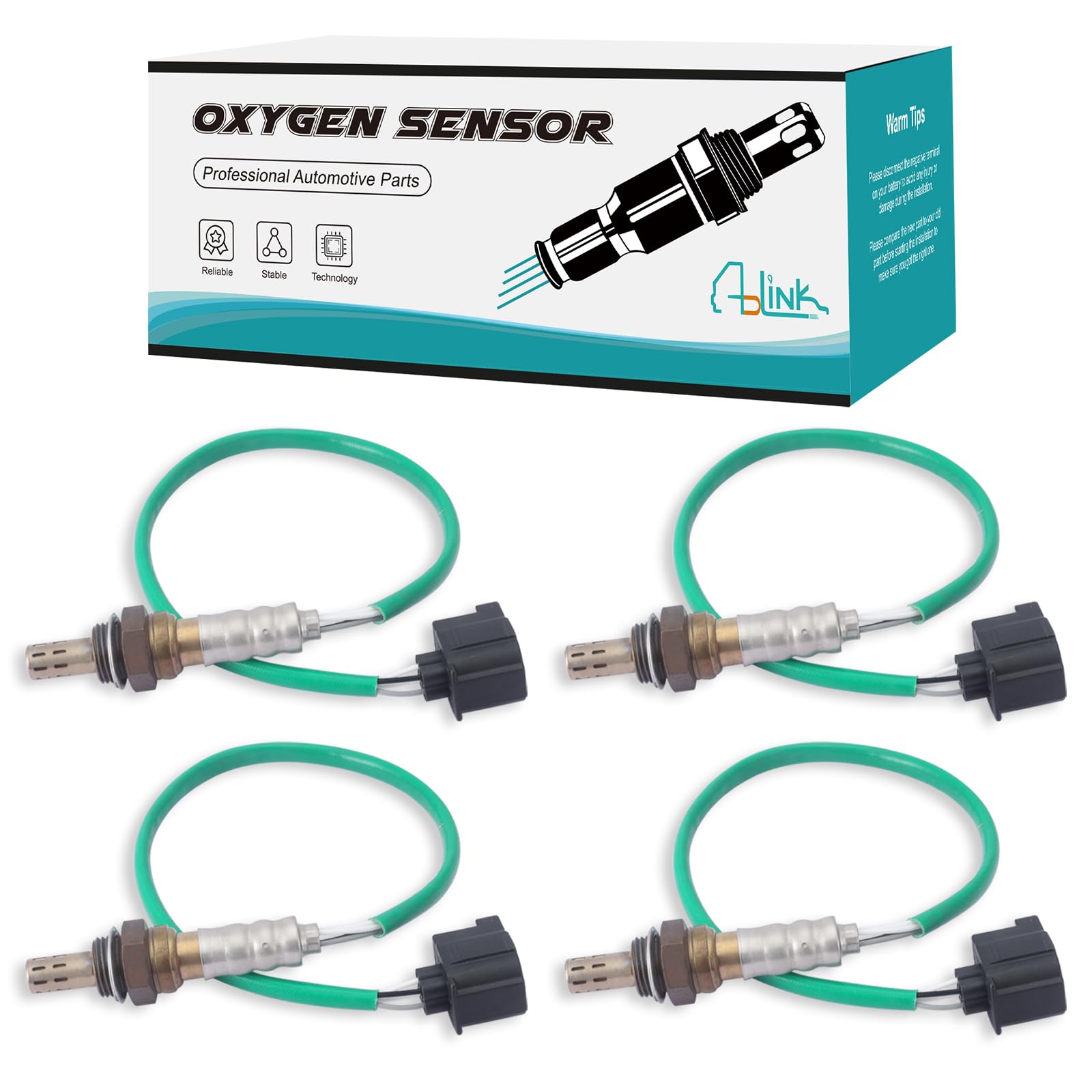 Chrysler 300 Jeep Liberty Wrangler Commander Grand Cherokee Dodge Grand Caravan Charger Magnum Ram Volkswagen Routan Oxygen Sensor Upstream Downstream 4-Piece Set (56028994AA, 56029049AA, 56041698AA, 56044627AA) - Replacement for Improved Engine Performance & Fuel Efficiency