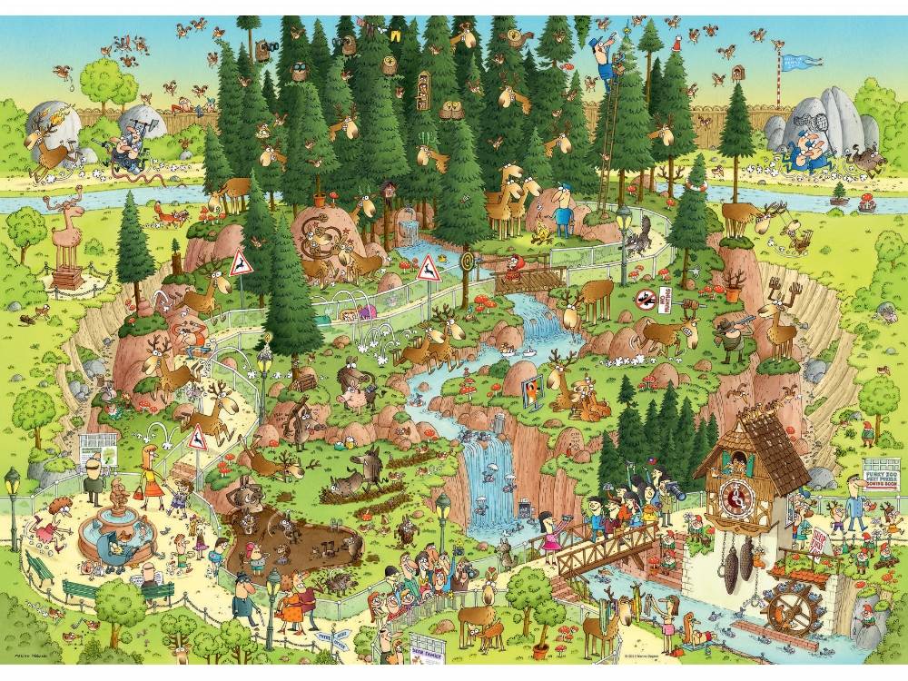 Heye 1000 Piece Jigsaw Puzzle - Funky Zoo Black Forest Habitat Animal Puzzle for Adults & Teens - Perfect for Family Game Night & Stress Relief