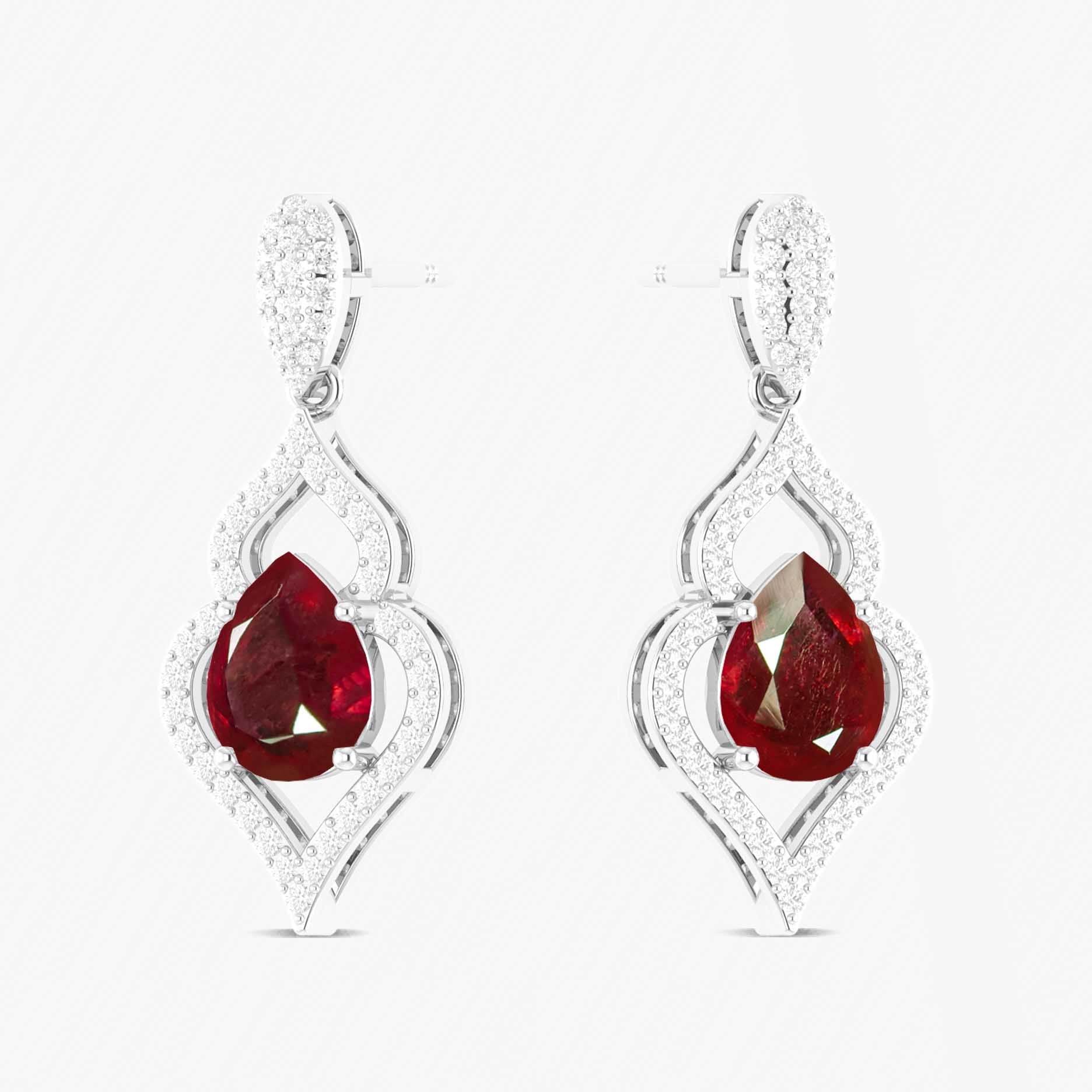 Red Ruby Gemstone Stud & Drop Earrings for Women – Elegant Dangle Jewelry for Parties, Weddings & Special Occasions