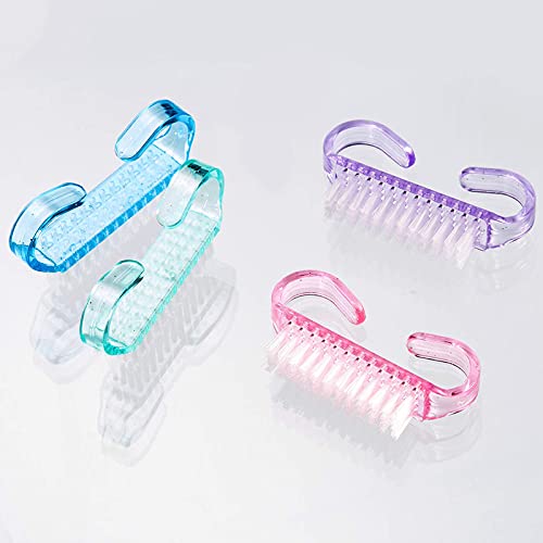 Belicia 4-Piece Nail Cleaning Brush Set - Small Handle Nail Scrub Brushes for Manicure, Pedicure & Hand Care - Multicolor Nail Art Tools for Salon, Spa & Home Use