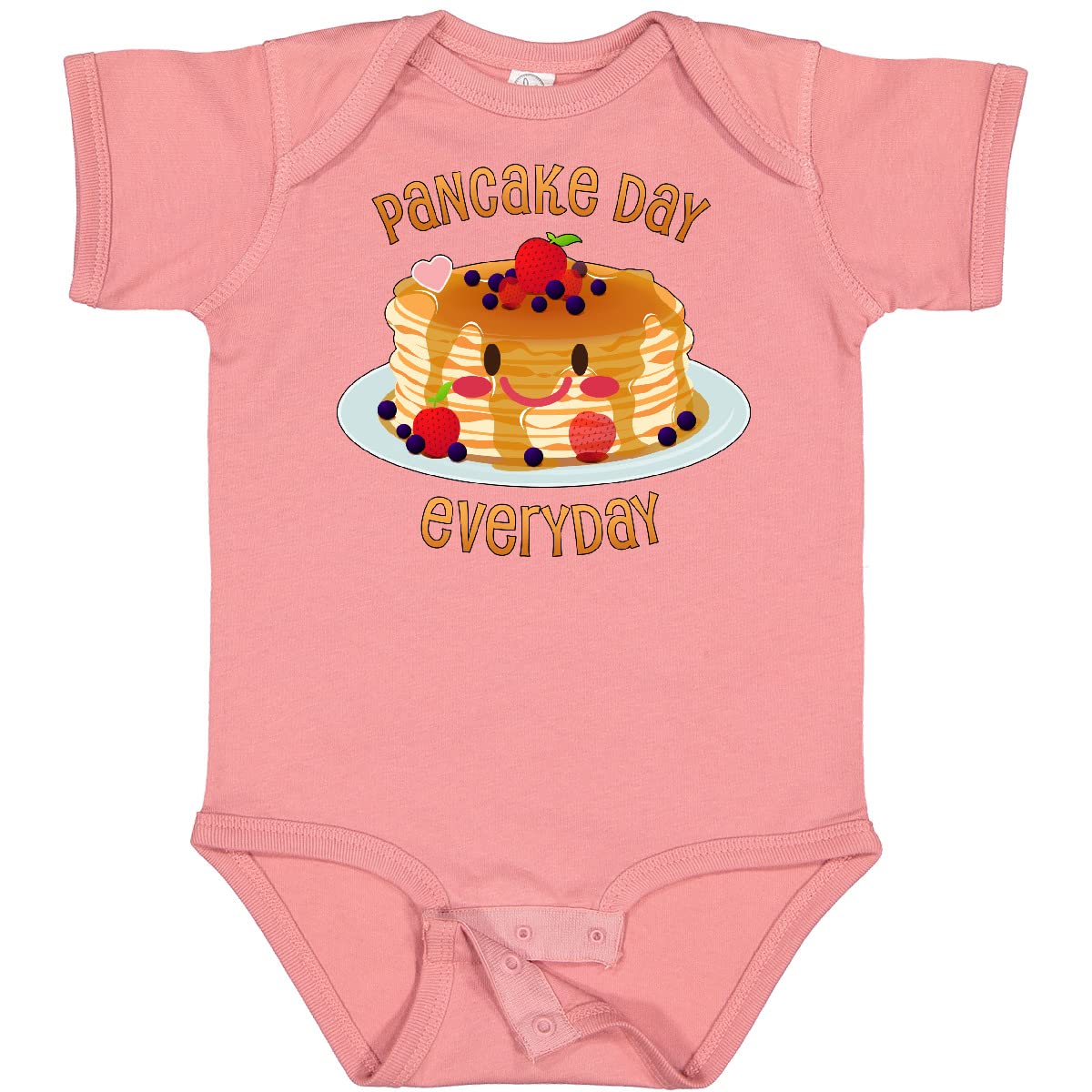 Inktastic Pancake Day Everyday - Smiling Stack of Pancakes Baby Bodysuit | Cute Infant Onesie for Breakfast Lovers & Family Fun | Perfect for Baby Showers, Holidays & Playdates
