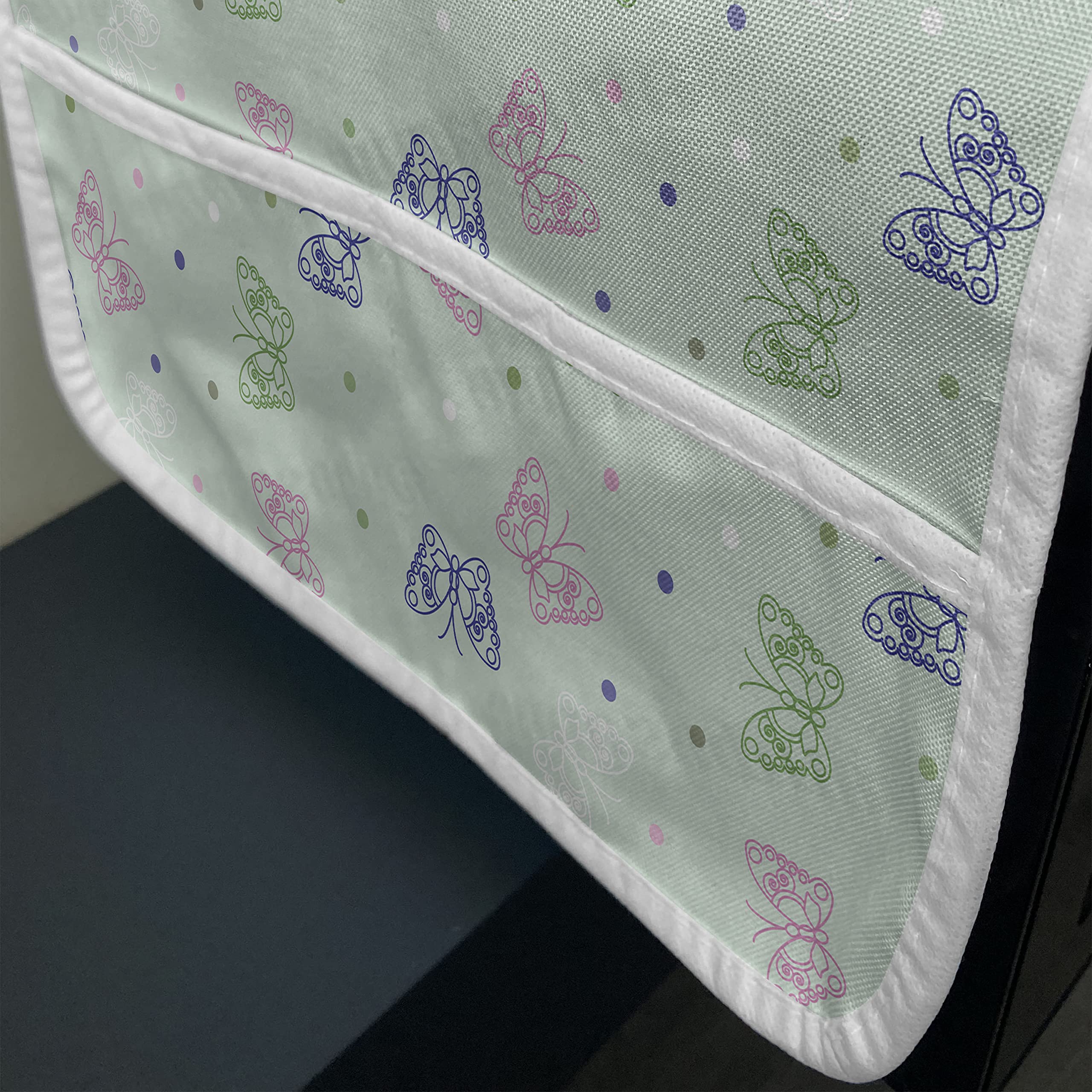 Ambesonne Microwave Oven Cover with Butterfly Motif - Waterproof Kitchen Organizer with Pockets, 36
