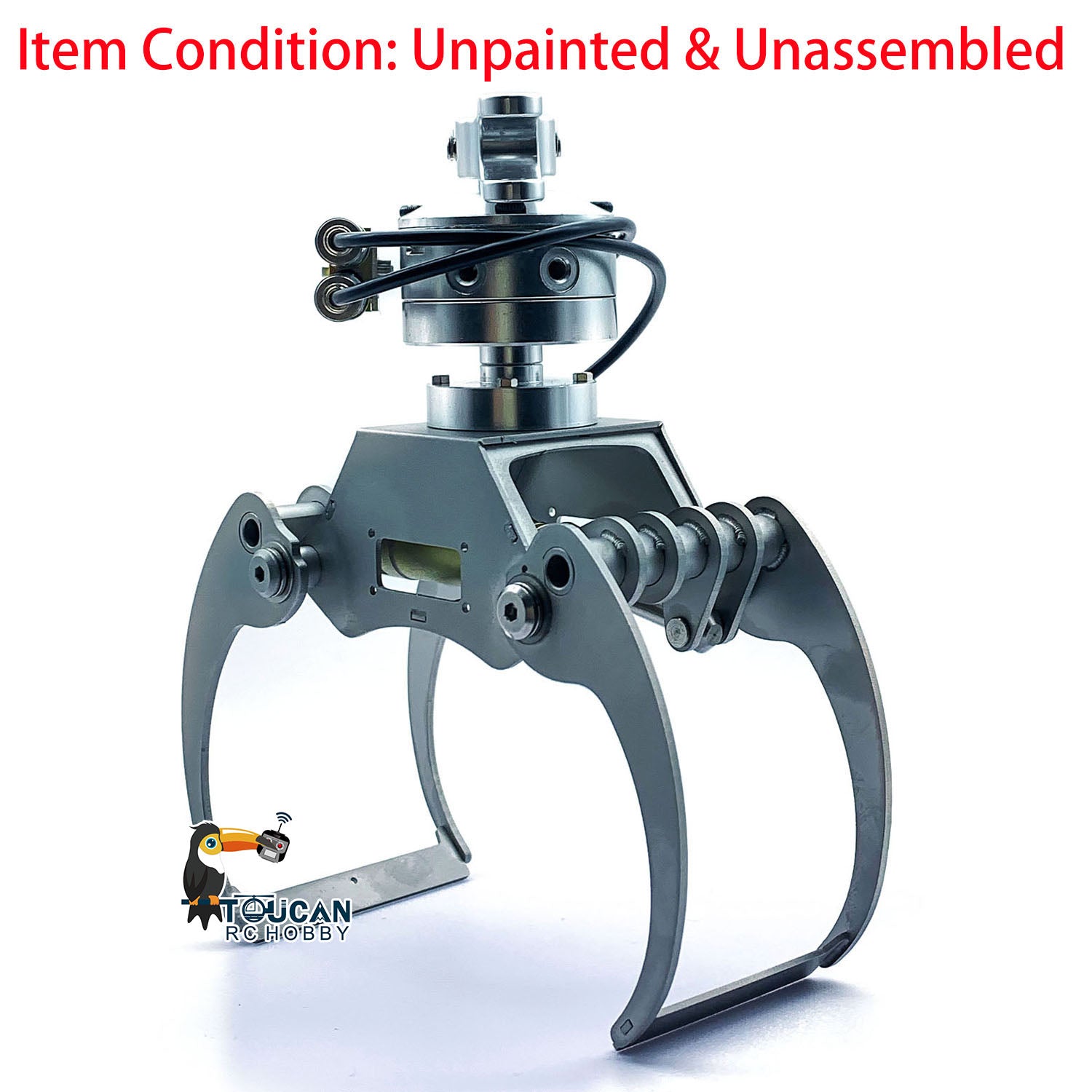 1/14 Scale Metal Hydraulic Claw Bucket for RC Crane & Dump Truck - Radio Controlled Dumper Car Accessory | DIY Hobby Model Parts | Construction & Mining Simulation Play