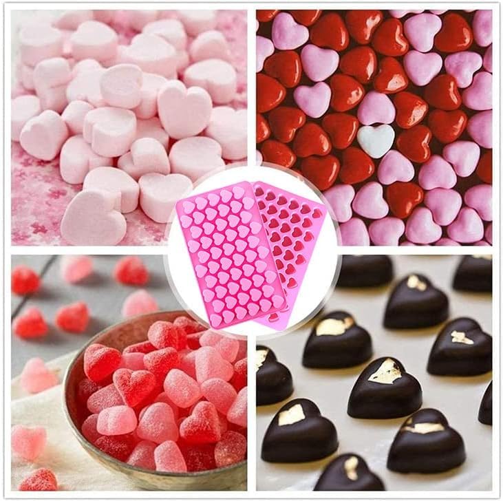 LEGACYCART 55-Cavity Silicone Heart Mold for Baking, Ice Cubes, Candy & Chocolate - Perfect for Valentine's Day Treats, DIY Gummy Bears, Cake Decorating & Party Desserts