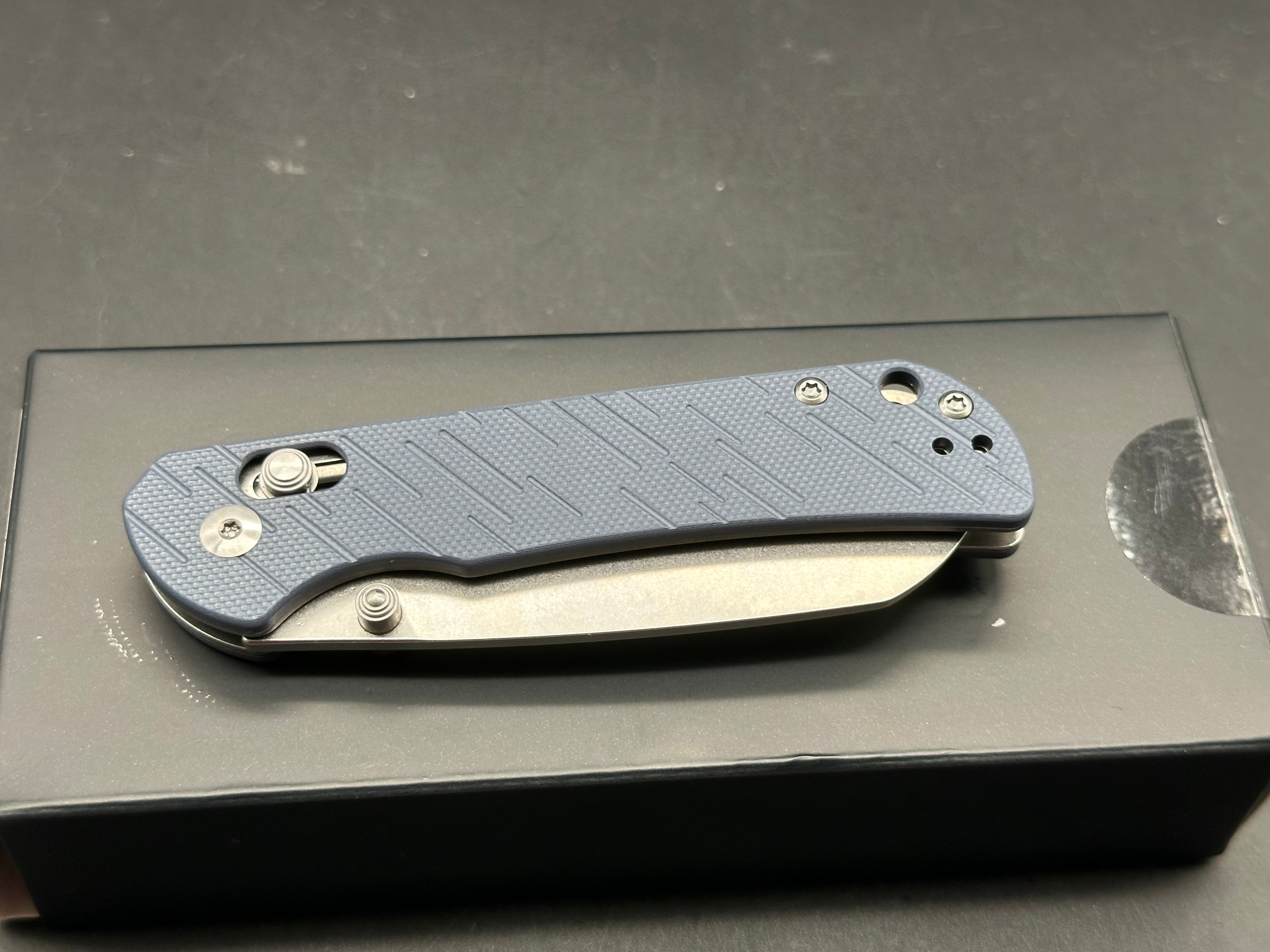 CJRB LYRID Folding Knife with Grey G10 Handle & AR-RPM9 Sheepsfoot Blade - EDC, Outdoor, Camping, and Everyday Carry Utility Tool