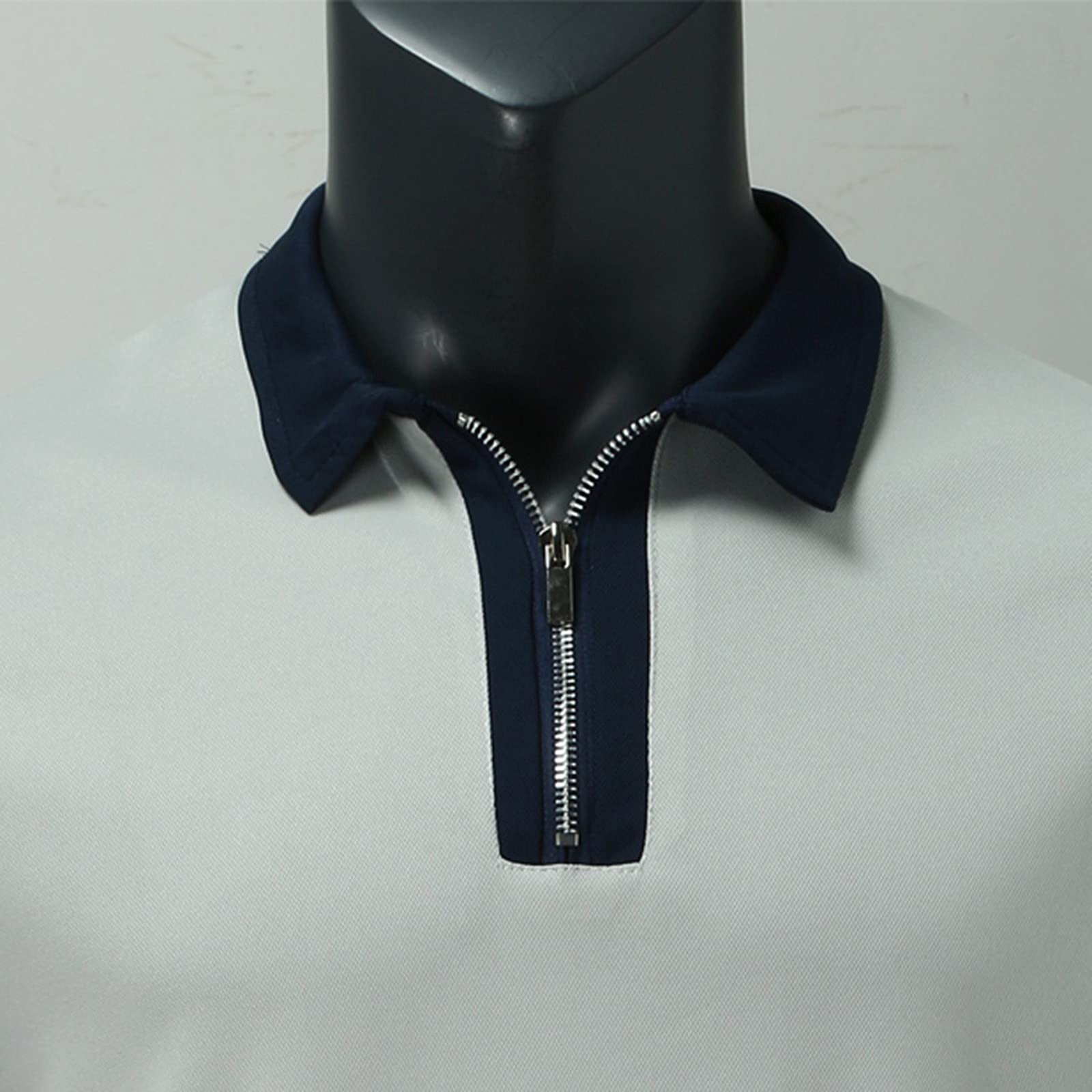 Men's Casual Polo Shirt - Short Sleeve Zipper Summer T-Shirt | Slim Fit Printed Turn-Down Collar Golf Tee | Perfect for Golf, Office & Summer Outings