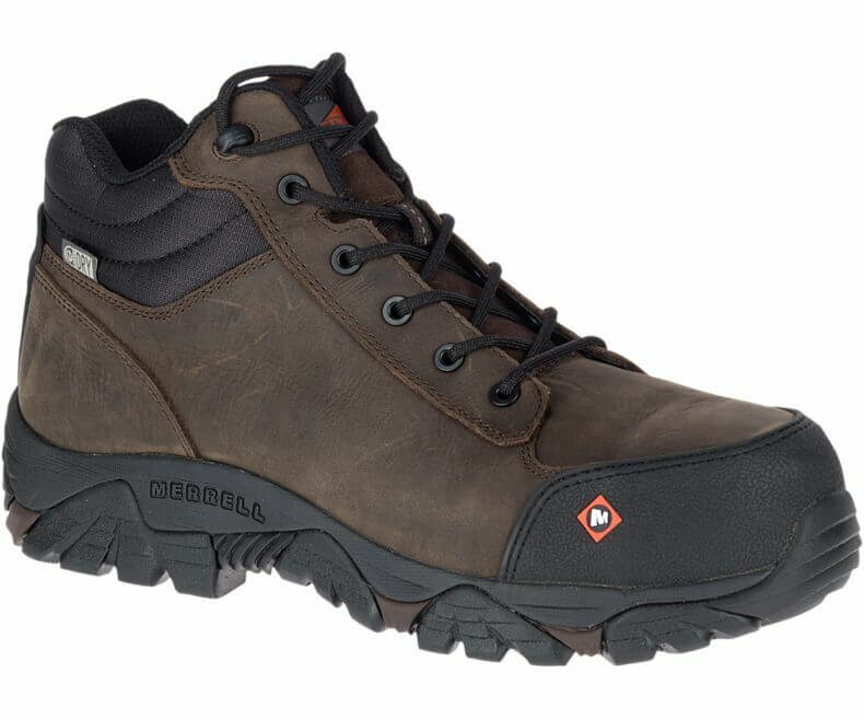 Moab Rover Mid Men's Waterproof Composite Toe Work Boots - Espresso Brown for Construction, Hiking & Outdoor Work