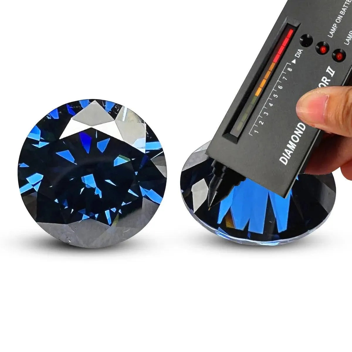 100% Real Blue Loose Moissanite Gemstone - Lab Created Diamond Alternative for Women's Jewelry (Round/Pear/Emerald/Cushion Cut) | Perfect for Engagement Rings, Wedding Bands & Custom Jewelry Making