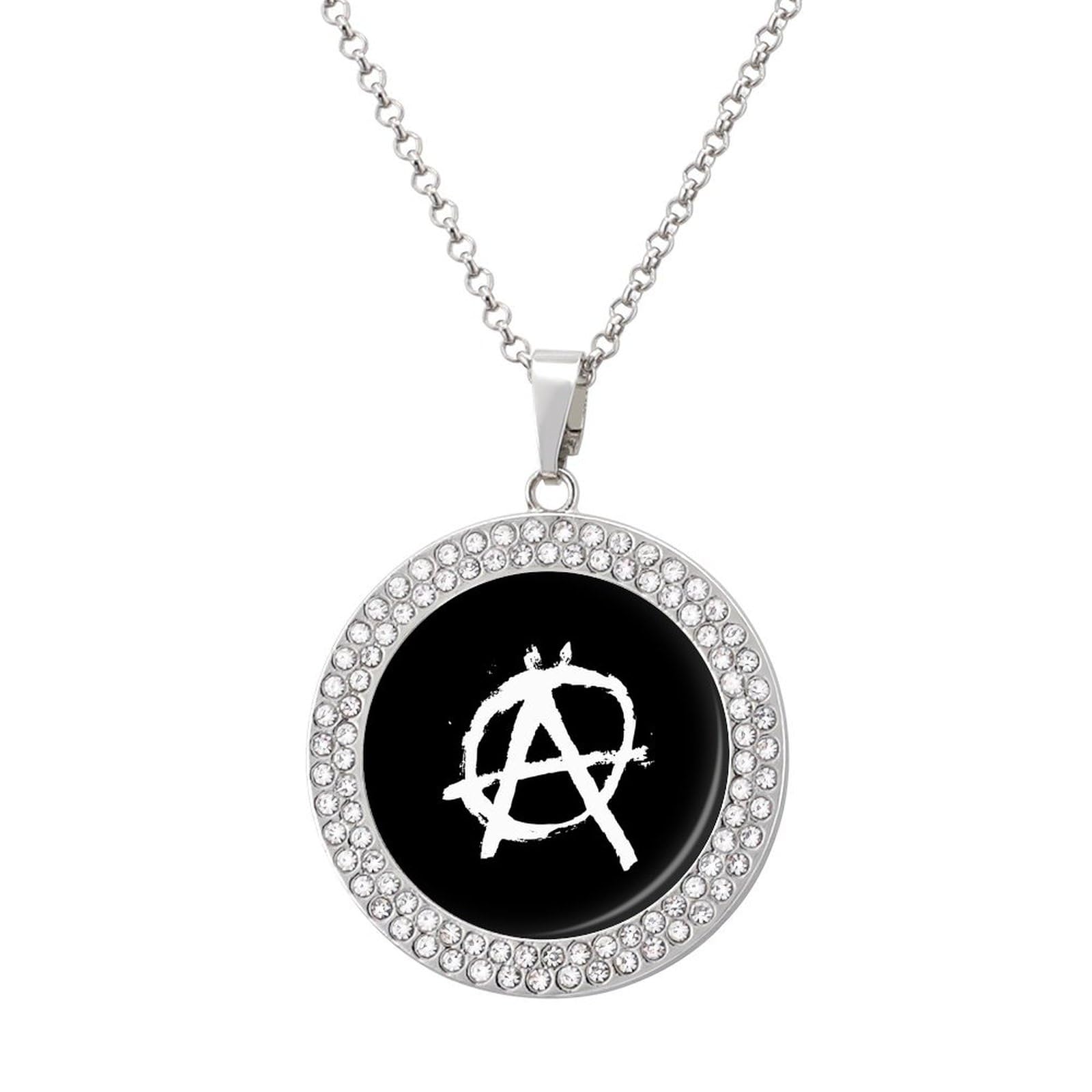 Anarchy Multicolored Diamond Necklace for Women - Circle Pendant Jewelry Gift for Her, Birthday, Anniversary & Special Occasions
