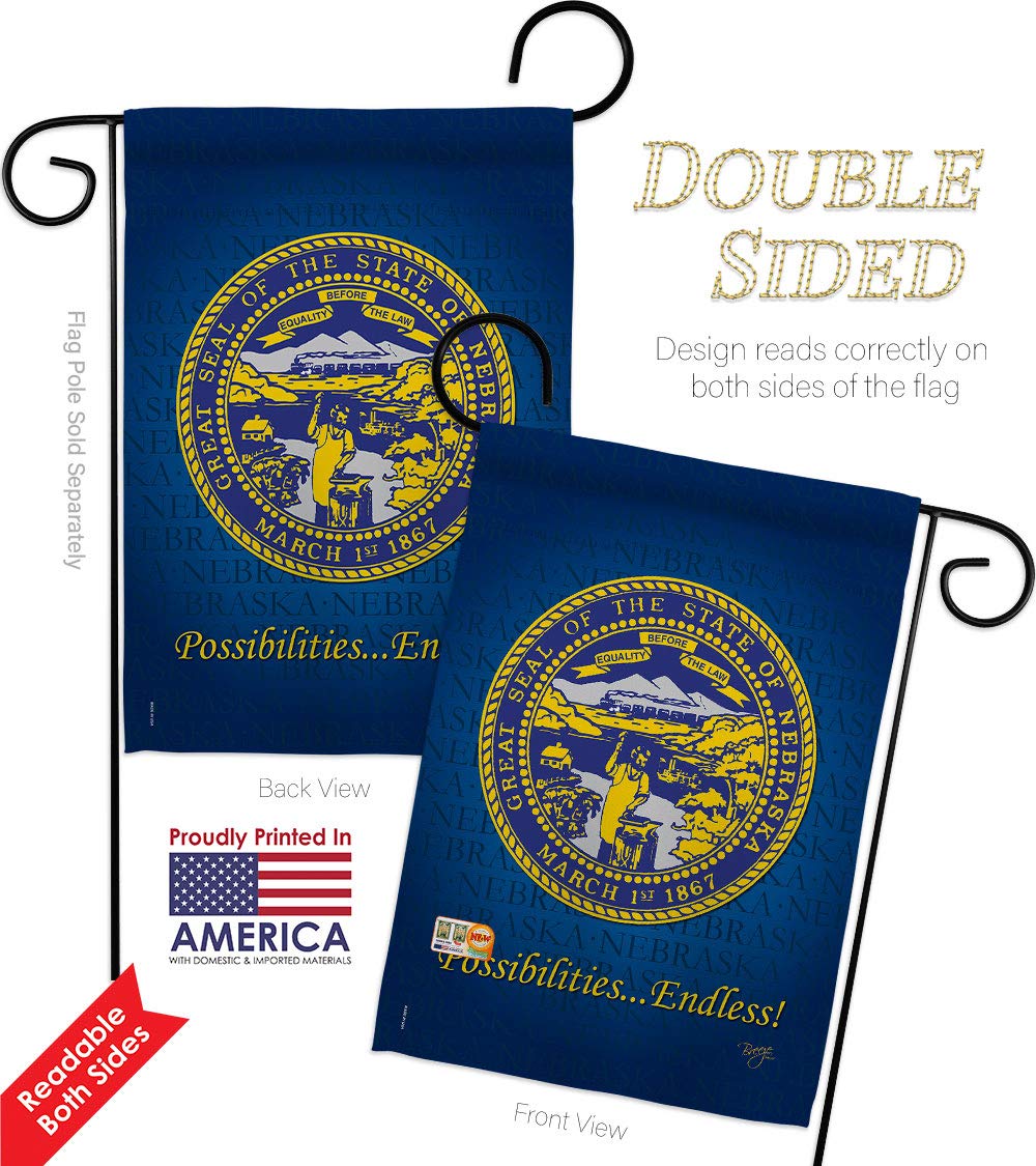 Nebraska Americana Garden Flag Set - 13x18.5