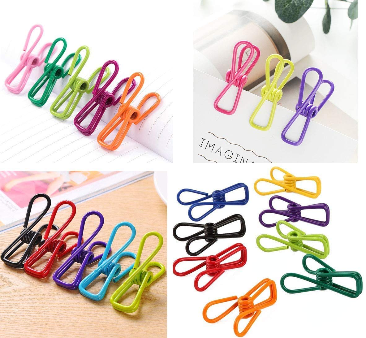 20 Pcs 2 Inch Black and White Chip Clips - PVC Coated High Elasticity Steel Clothes Pins for Food Storage, Sealing Bags & Laundry Hanging - Perfect for Kitchen, Pantry & Home Organization