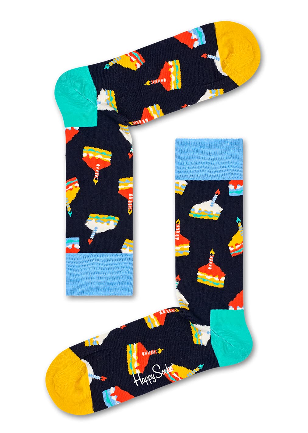 Happy Socks Birthday Cake Gift Box - 2 Pack Fun Novelty Socks for Men & Women - Perfect Birthday Gift, Party Favor & Celebration Accessories