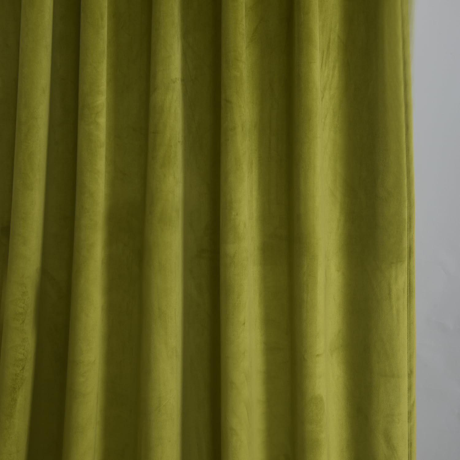 Olive Green Velvet Curtains 52 Inches Wide x 108 Inches Long - Luxurious Window Drapes for Living Room & Bedroom
