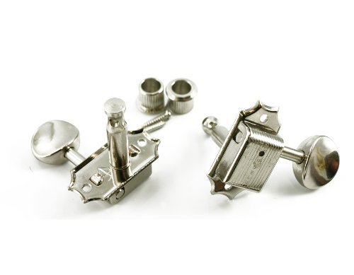 WD Music SD9005MN Kluson 3-Per-Side Nickel Plated Guitar Tuners - Premium Replacement Tuners for Electric & Acoustic Guitars - Perfect for Guitar Upgrades and Professional Performances