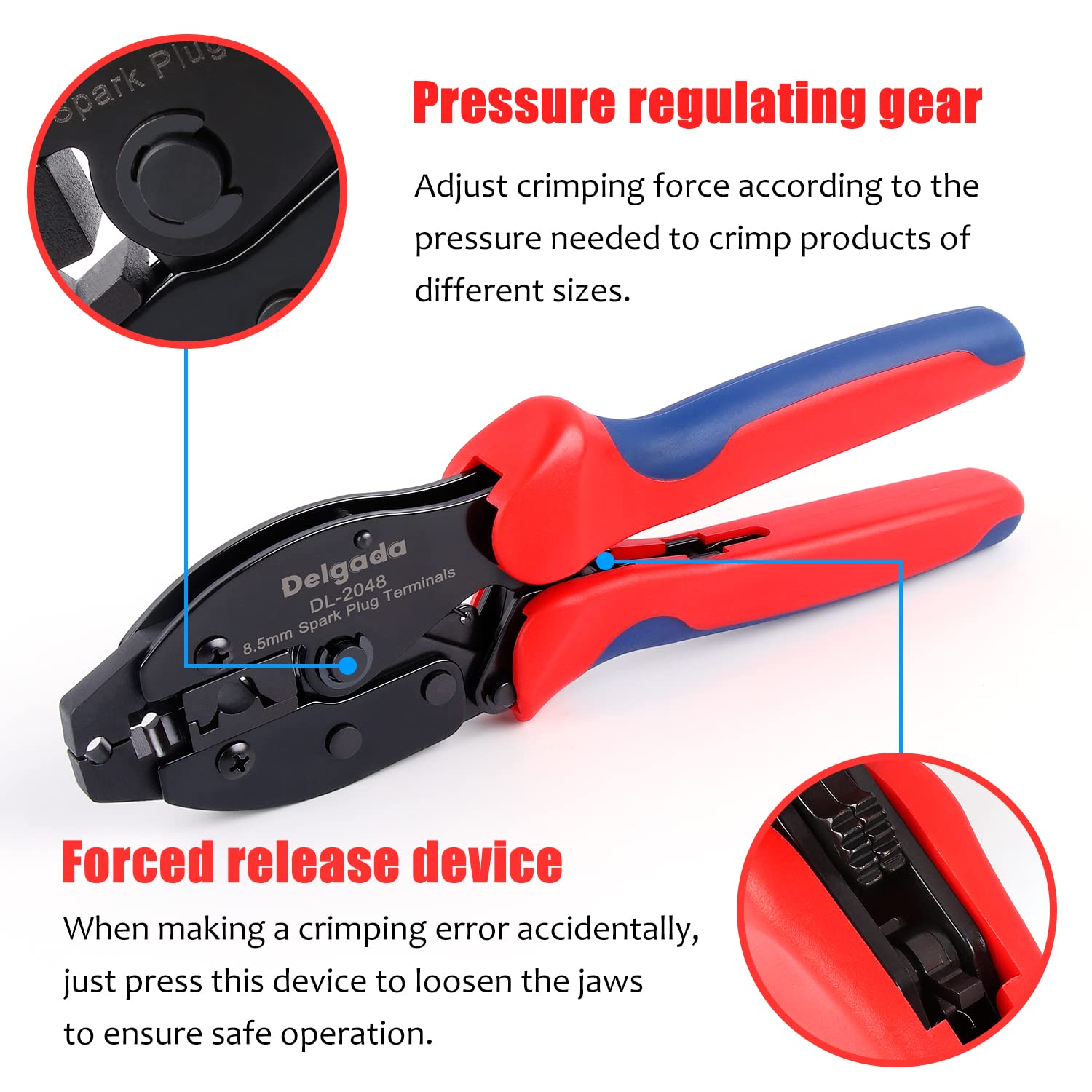 Professional Spark Plug Wire Crimper Tool - Ratcheting Crimper for 8.0-8.5mm Wires | Perfect for Automotive Repair, DIY Ignition System Maintenance & Spark Plug Replacement