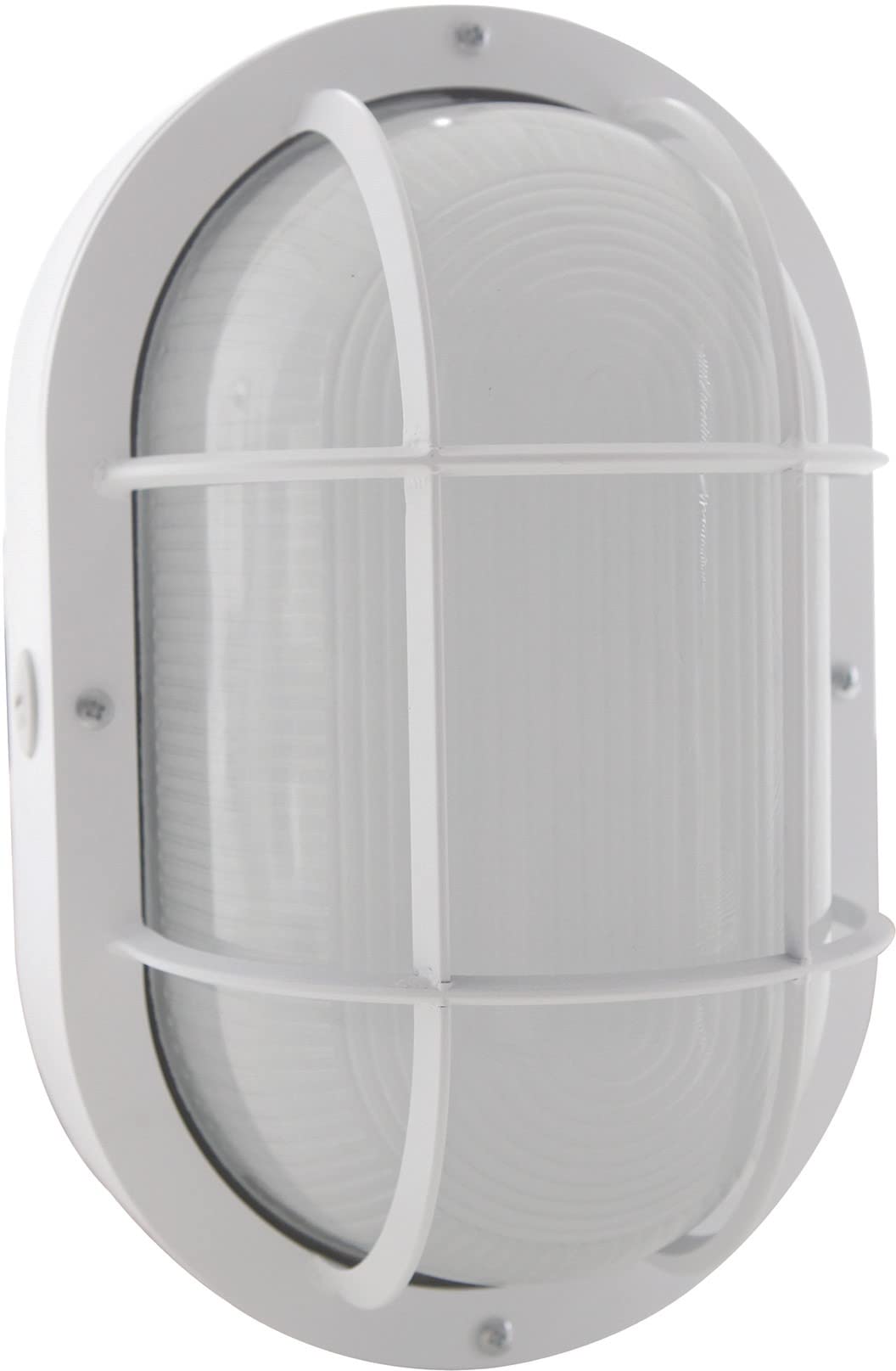 Nuvo 65/113 LED Bulk Head Fixture - White, Waterproof Outdoor Lighting for Patio, Garden & Garage - Energy Efficient IP65 Rated Fixture