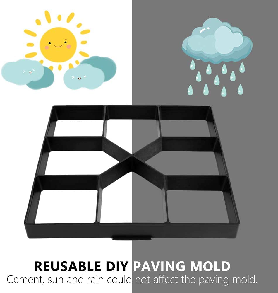 Reusable Concrete Walk Maker - 15.75x15.75 Inch DIY Garden Paver Mold for Cement, Stone & Pavement Design - Perfect for Patio, Walkway & Pathway Landscaping Projects