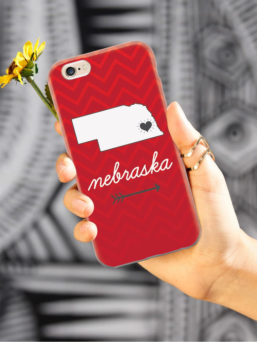 3D Textured iPhone 15 Pro Max Case with Rubber Bumper - Protective Cover for Apple iPhone 15 Pro Max - Nebraska Chevron State Design - Shockproof & Scratch-Resistant Phone Case for Everyday Use & Outdoor Activities