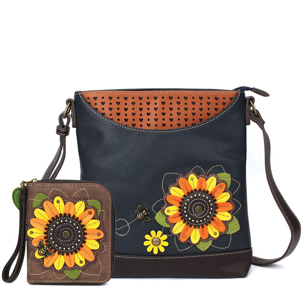 CHALA Sunflower Print Messenger Bag for Women - Stylish Crossbody Purse for Daily Use, Work, and Travel | Perfect Gift for Flower Lovers
