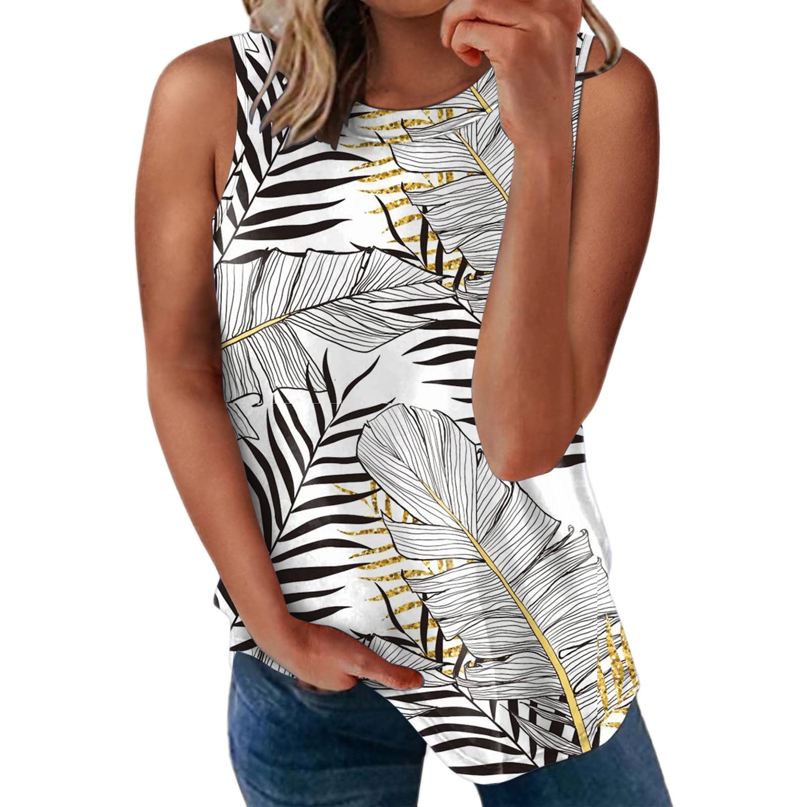 Women's Sleeveless V-Neck Dandelion Print T-Shirt - Plus Size Casual Loose Fit Short Sleeve Top for Summer, Beach & Everyday Wear