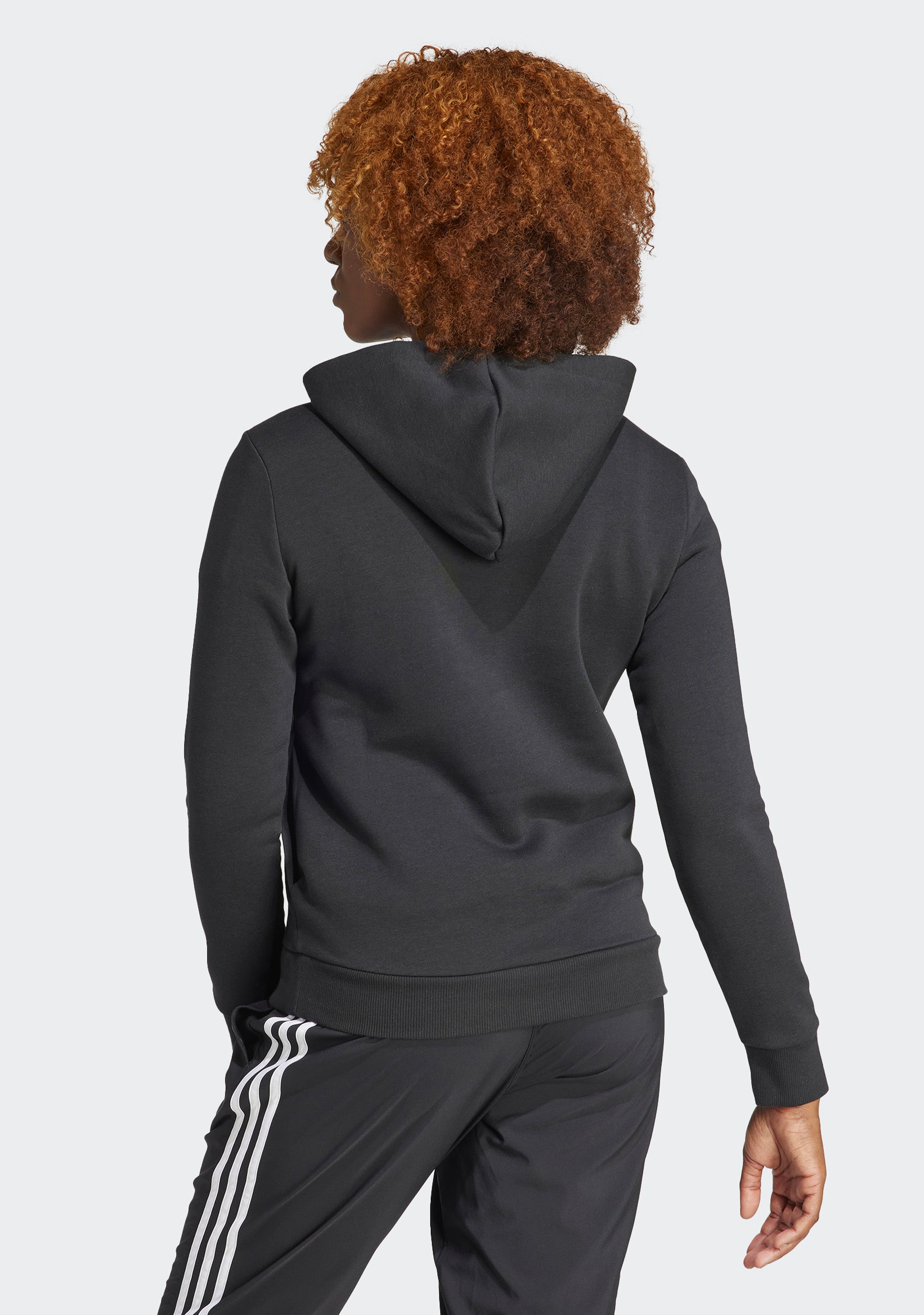 Adidas Women's Essentials Relaxed Fit Logo Hoodie - Black | Soft Fleece Pullover for Casual Wear, Gym & Lounge | Perfect for Everyday Comfort & Street Style