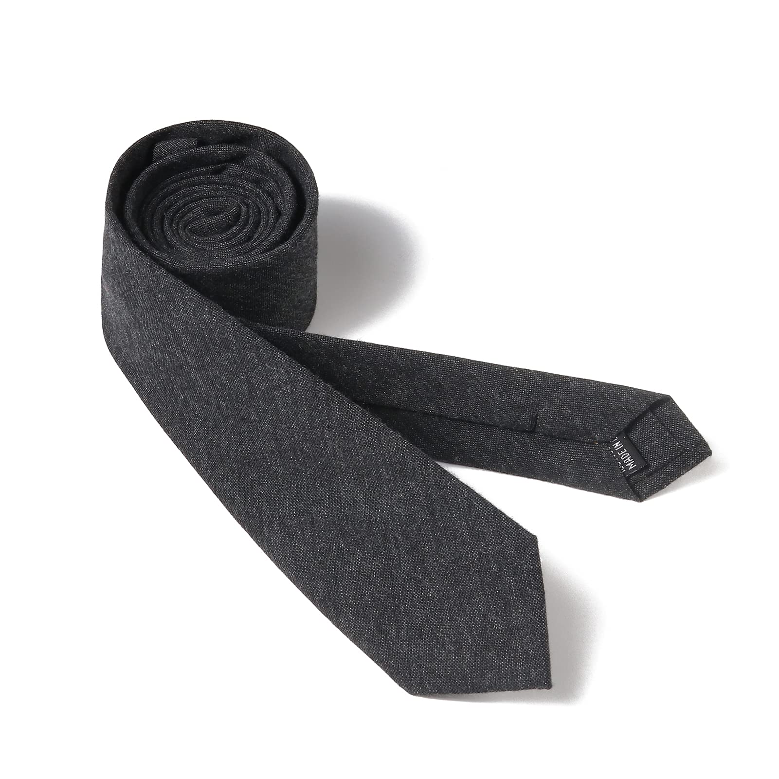 HOULIFE Men's Skinny Ties - Solid Color & Cotton Stripe Slim Neckties for Wedding, Business, Party | Formal & Casual Office Wear | Perfect Gift for Groomsmen, Fathers Day & Graduation