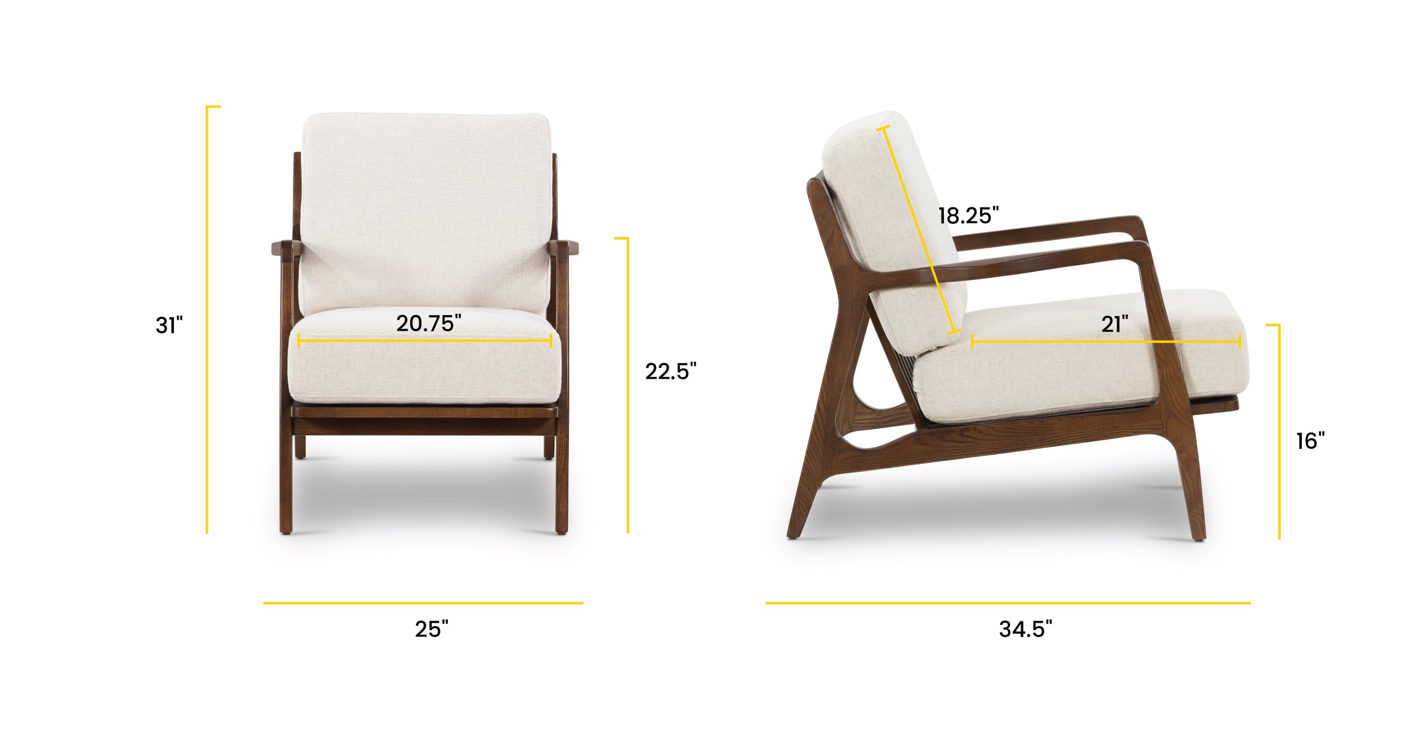 Verity Lounge Chair - Modern Comfortable Accent Chair for Living Room, Bedroom & Office - Perfect for Relaxing, Reading & Lounging