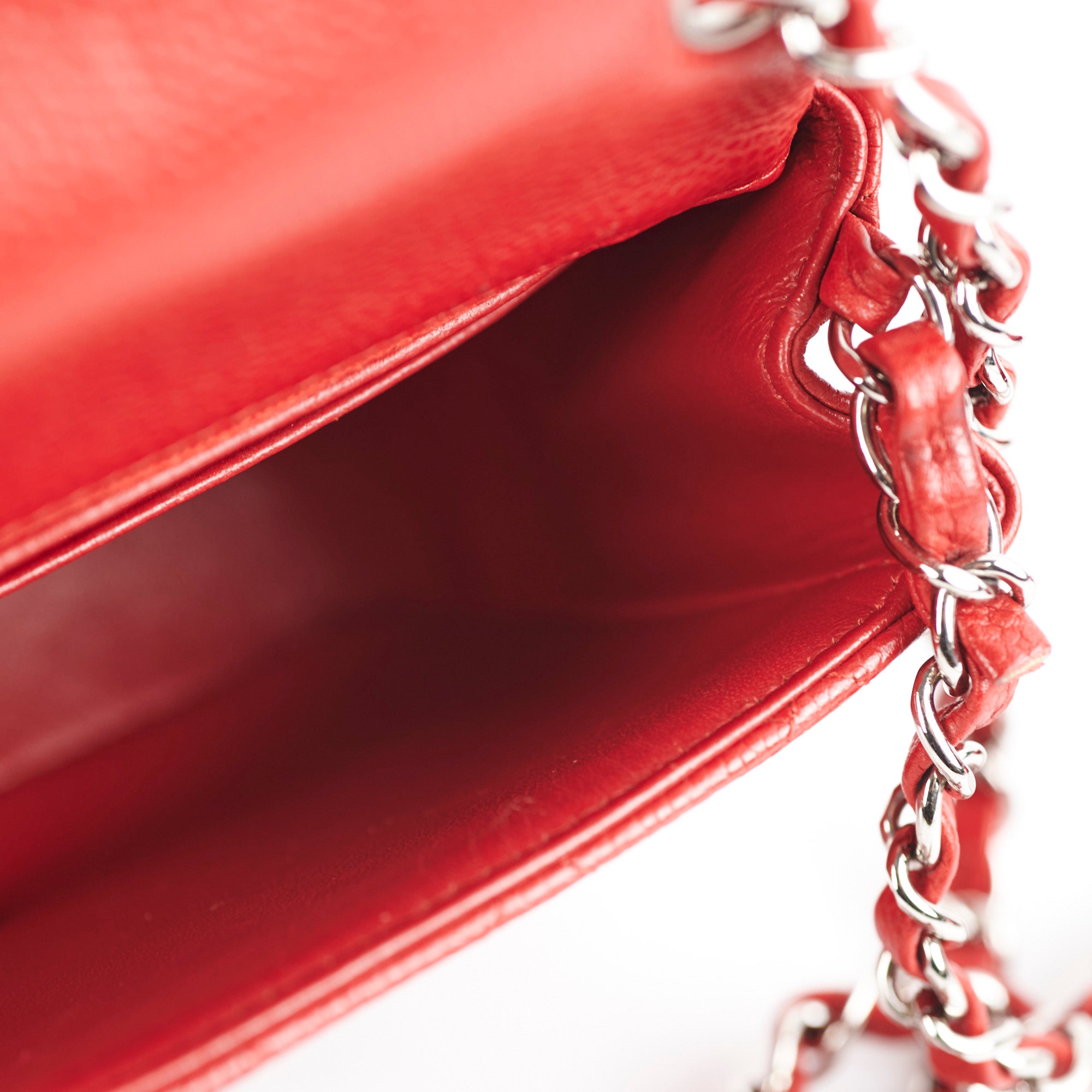 Chanel Classic Flap Square Caviar Red Leather Handbag - Luxury Designer Crossbody Bag for Women | Perfect for Date Nights, Parties & Special Occasions
