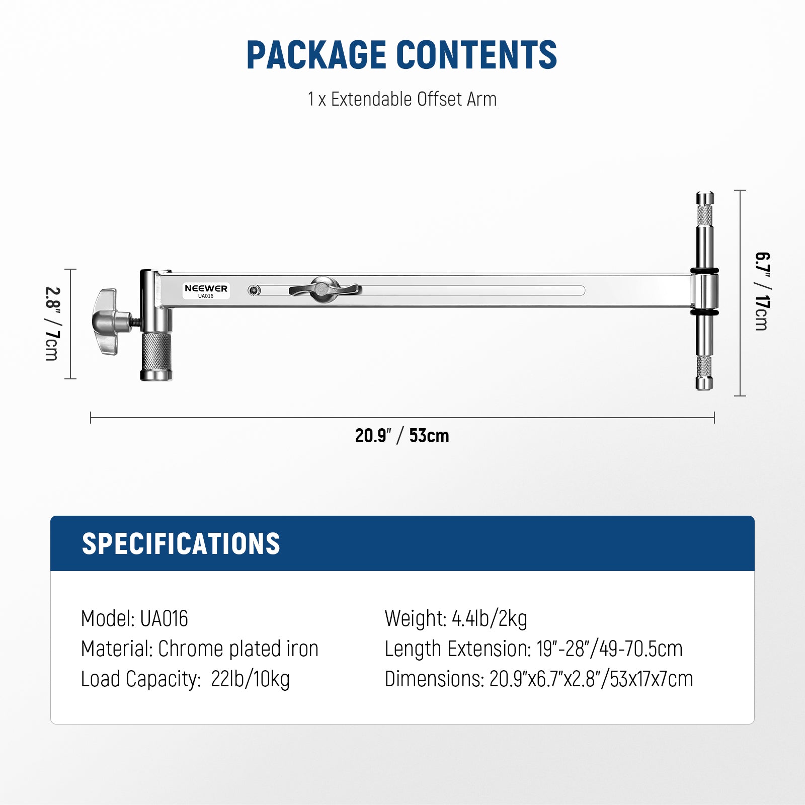 NEEWER UA016 Adjustable Offset Arm with 5/8