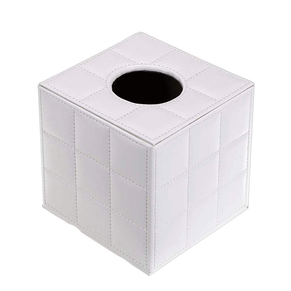 BAPYZ Square PU Leather Tissue Box Cover with Magnetic Bottom - Stylish Napkin Holder & Facial Tissue Dispenser for Home, Office, and Car Use