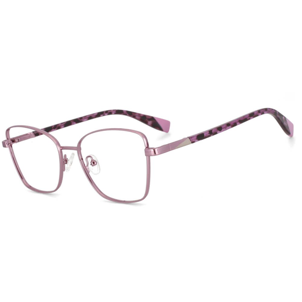 CCspace Women's Full Rim Square Alloy Frame Eyeglasses 53704 - Stylish Lightweight Glasses for Work, Reading & Everyday Use