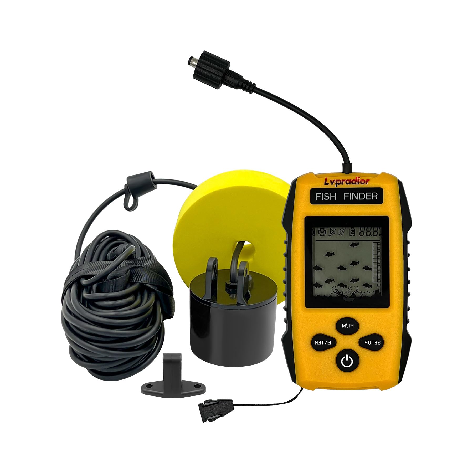 Lvpradior Portable Fish Finder with Sonar & LCD Display - Wired Castable Kayak & Boat Fish Finder, Ice Fishing Gear Accessories, Handheld Water Depth Detector for Kayaking, Boating, and Ice Fishing Adventures