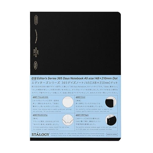 STALOGY Editor's Series 1/2 Year Planner Notebook - 184 Pages Dot Grid Journal for Daily Planning, Bullet Journaling & Note Taking | Perfect for Students, Professionals & Creative Writing