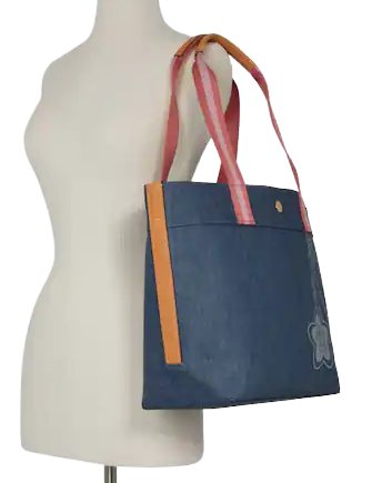 Coach Denim Tote Bag for Women | Stylish Designer Handbag for Work, Travel & Everyday Use | Premium Blue Denim Shoulder Bag