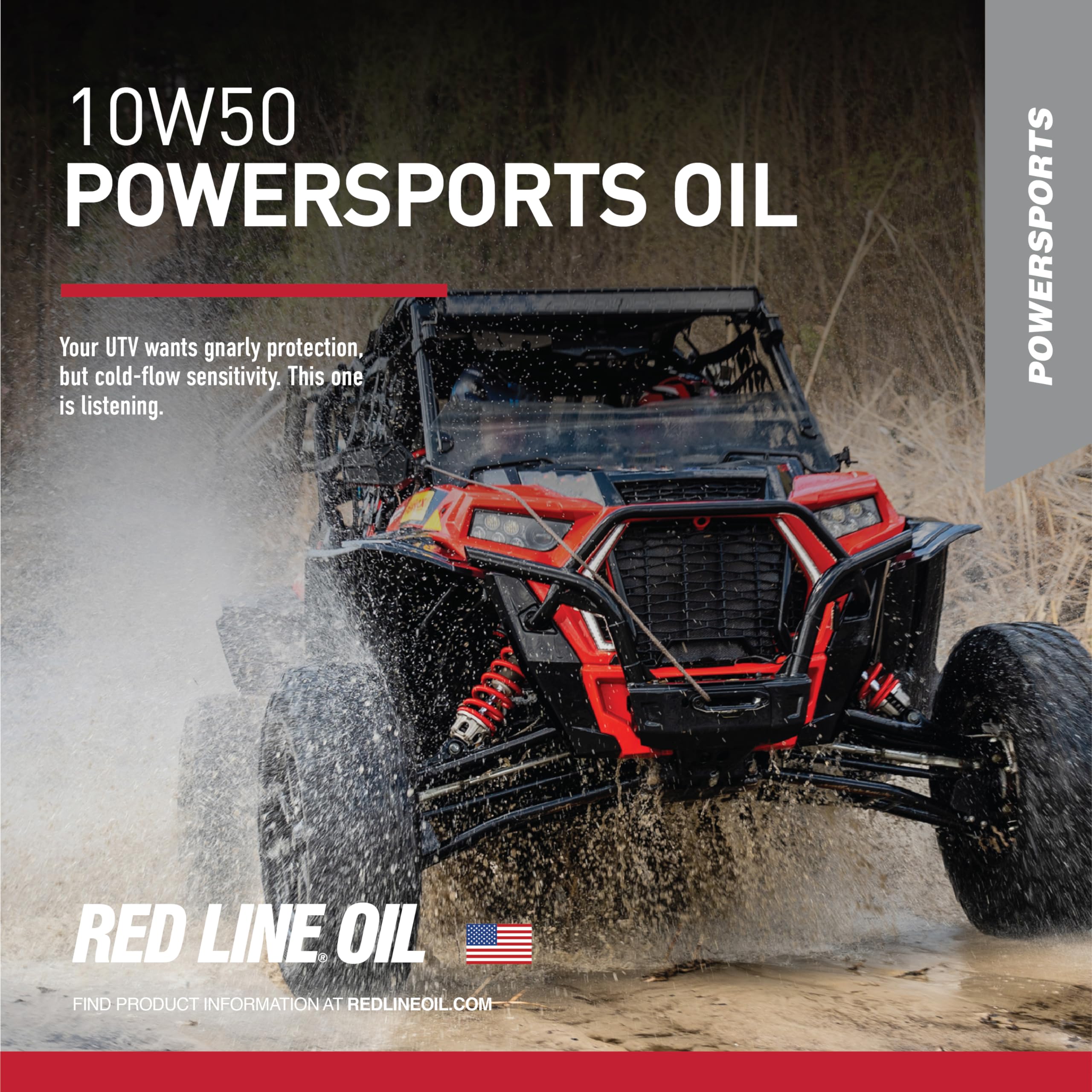 Red Line 42604 10W50 Full Synthetic Motorcycle Engine Oil - 1 Quart (12 Pack) - High Performance Motorcycle Oil for Cruisers, Sport Bikes & Off-Road Riding