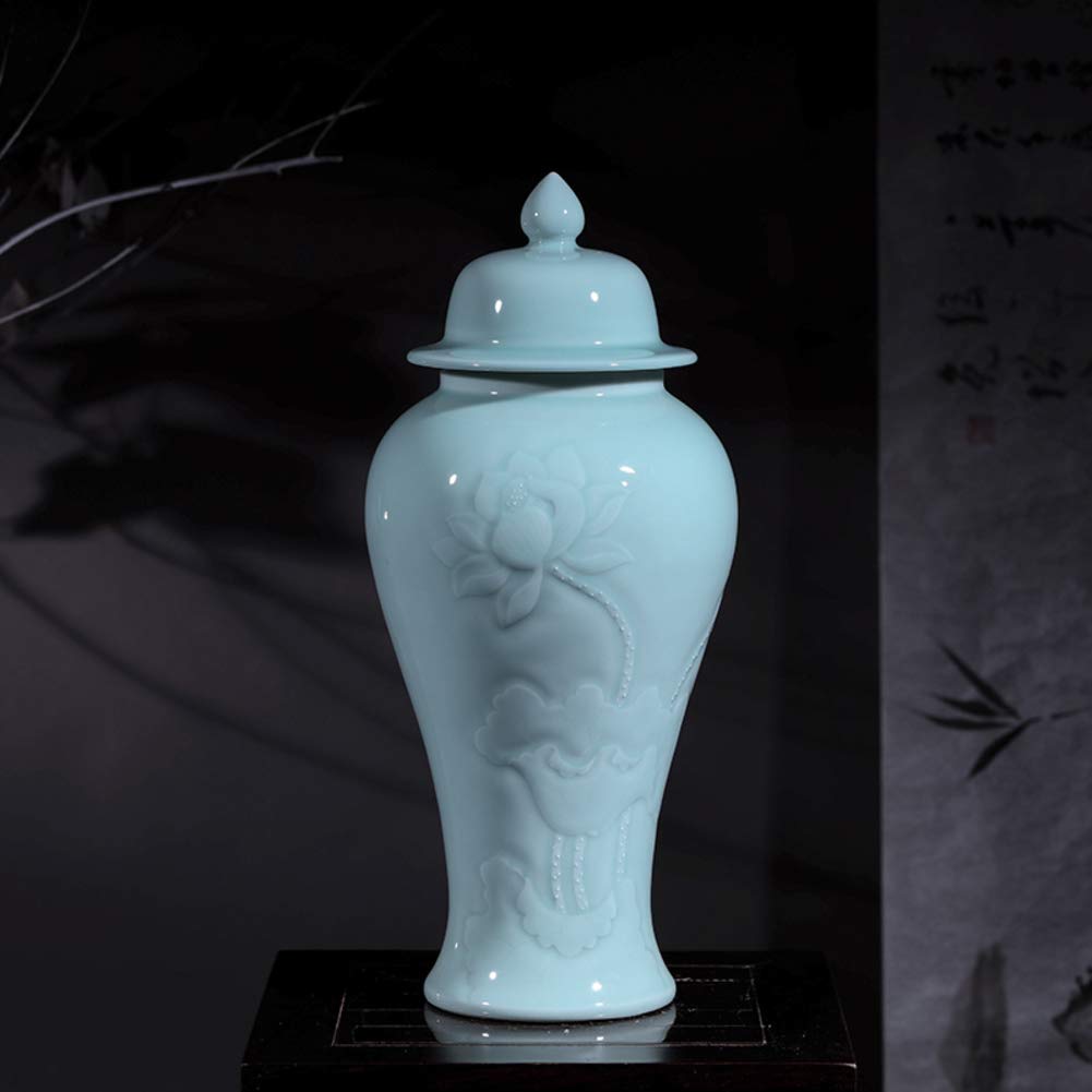 Antique Blue Porcelain Flower Vase - Handmade Ceramic Jar for Home Decor, Wedding Centerpiece & Traditional Tabletop Decoration | Perfect for Living Room, Dining Table & Office Desk