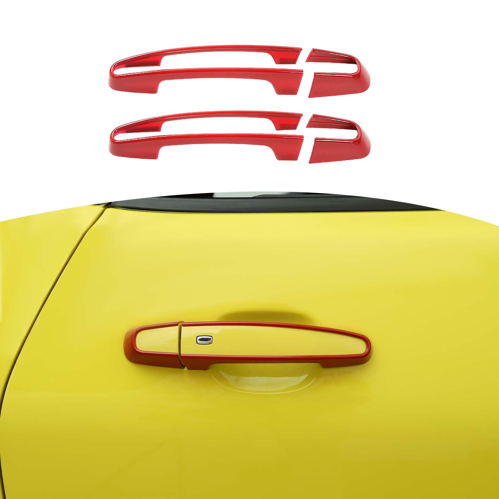 Red RT-TCZ Door Handle Inserts Trim Cover for Chevy Camaro 2017-2024 | Exterior Car Accessories | Enhance Style & Protection for Daily Driving & Car Shows