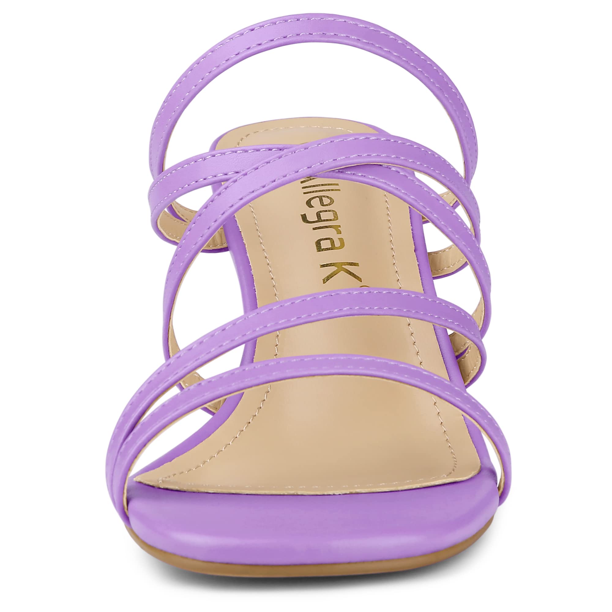 Allegra K Women's Strappy Block Heel Slide Sandals - Comfortable Summer Dress Shoes for Weddings, Parties & Office Wear