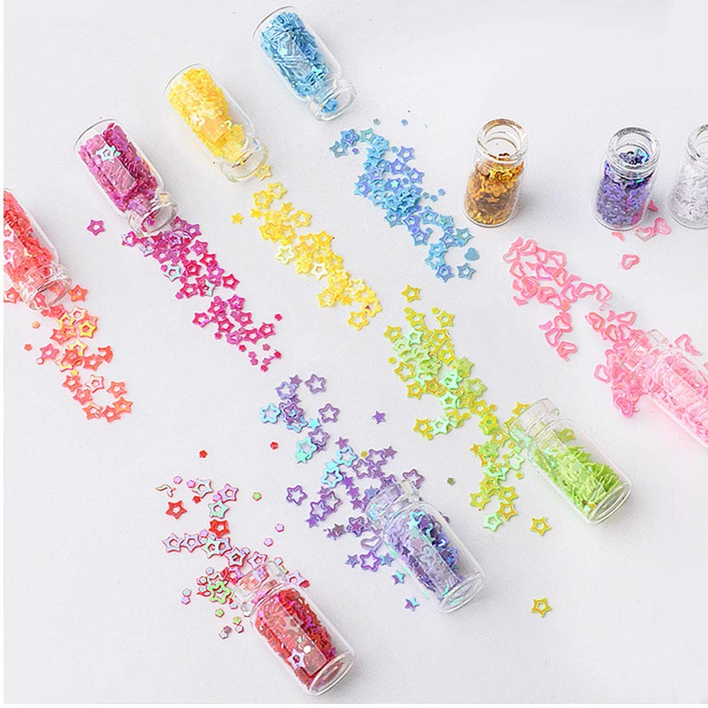 FAMEZA 48 Bottles Nail Art Sequins Glitter Powder Set - Shimmering Manicure Decorations for DIY Nail Designs - Perfect for Professional Salons, Home Manicures & Party Nail Art