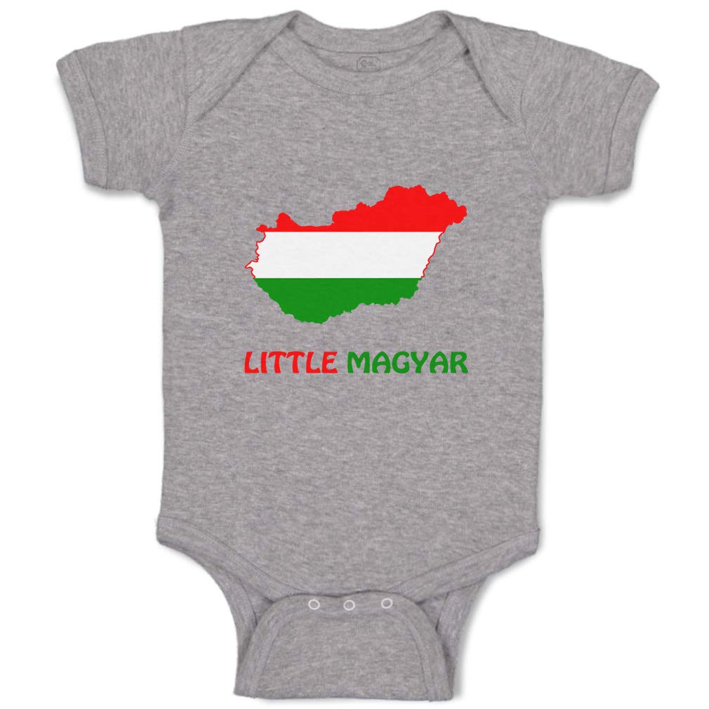 Custom Hungarian Funny Cotton Baby Bodysuit for Boys & Girls - Oxford Gray Design (0-24 Months) | Perfect for Family Photos, Birthday Gifts & Everyday Wear