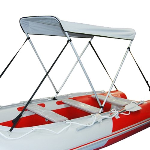 Portable Bimini Top Cover Canopy for Inflatable Kayak & Canoe Boat (2 Bow) - Sun Shade Shelter for Outdoor Water Sports & Fishing Adventures