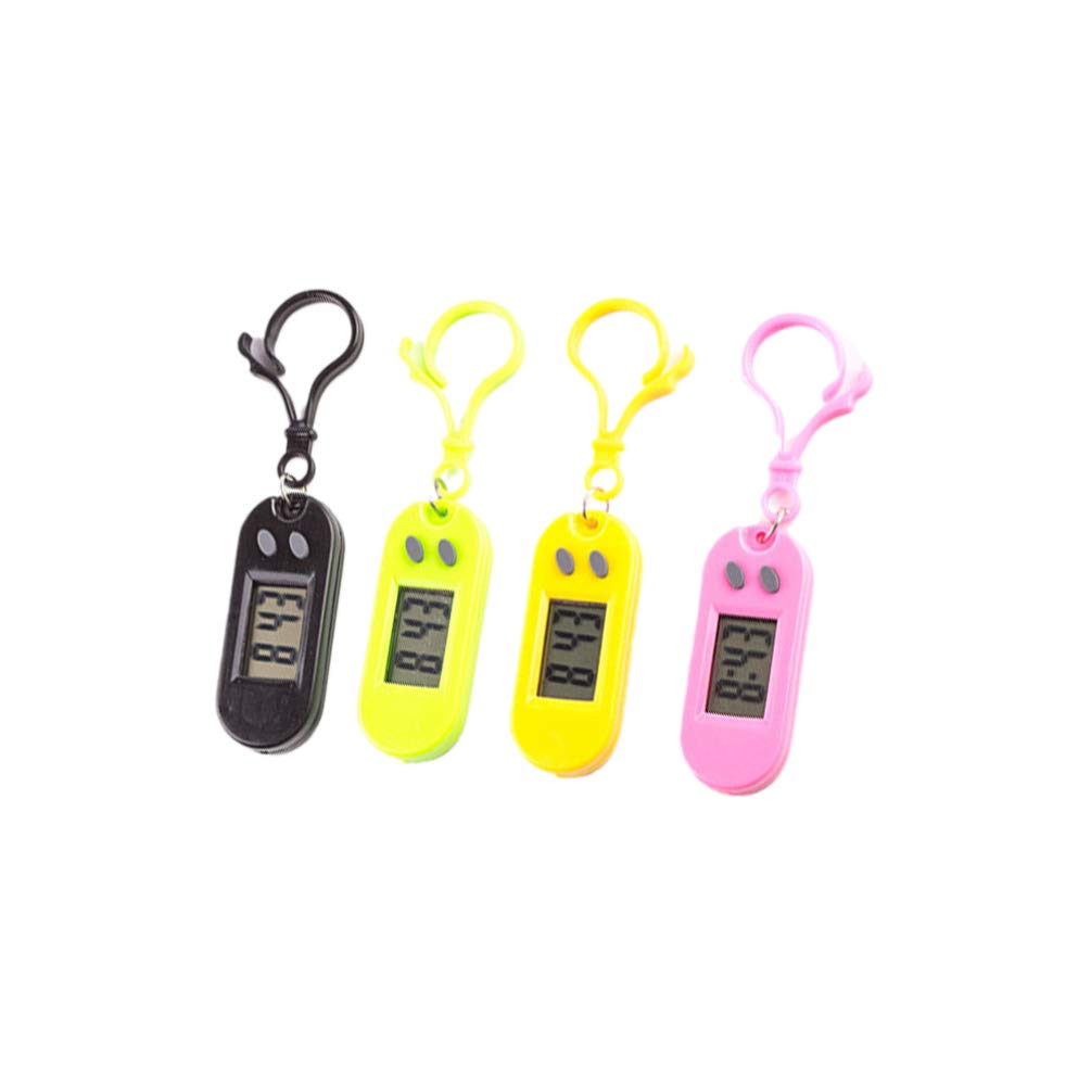 NICERIO 4pcs Mini Digital Keychain Watch - Lightweight Clip-on for Bags & Students - Fun Gift for Kids