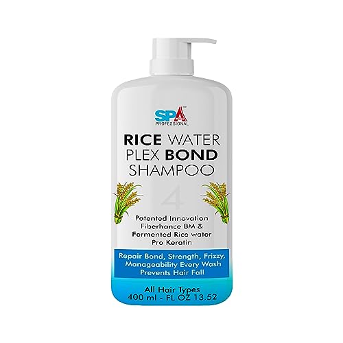 SPAWORLD Rice Water Bond Shampoo - Damage Repair & Frizz Control for Healthy Hair | Sulfate & Paraben Free | Anti-Hair Fall Treatment | Perfect for Dry, Damaged Hair at Home & Salon