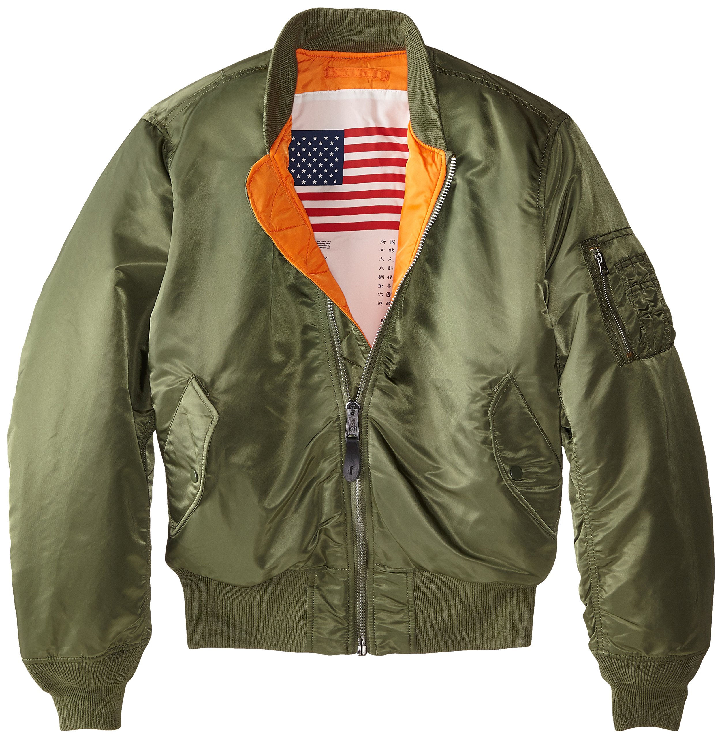 Alpha Industries MA-1 Blood Chit Bomber Flight Jacket - Military Style Fighter Pilot Jacket for Men | Vintage Aviator Outerwear for Casual Wear & Urban Fashion