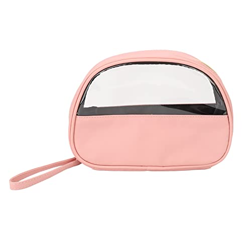 Large Capacity Waterproof Cosmetic Bag - PU Leather Travel Makeup Organizer with Clear Visible Design - Perfect for Daily Use, Gym, and Vacation Toiletry Storage