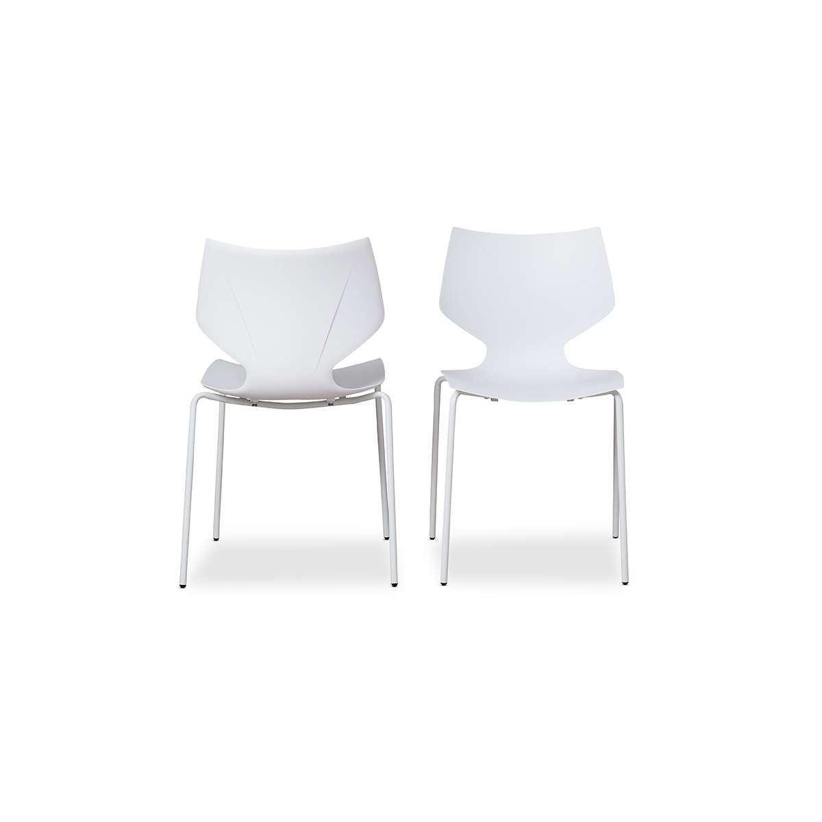 Pia Dining Chair Set of 2 - Modern White Kitchen Chairs for Dining Room, Breakfast Nook & Small Space - Comfortable & Stylish Seating Solution