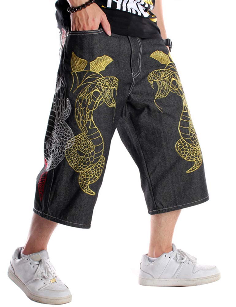 Men's Baggy Jean Shorts - Loose Fit Casual Denim Shorts for Hip Hop & Skateboard Style | Perfect for Streetwear, Summer Outfits & Urban Fashion