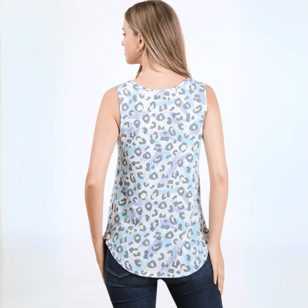 Pastel Leopard Print Women's Blouse | Soft & Stylish USA-Made Top for Casual Wear & Date Nights