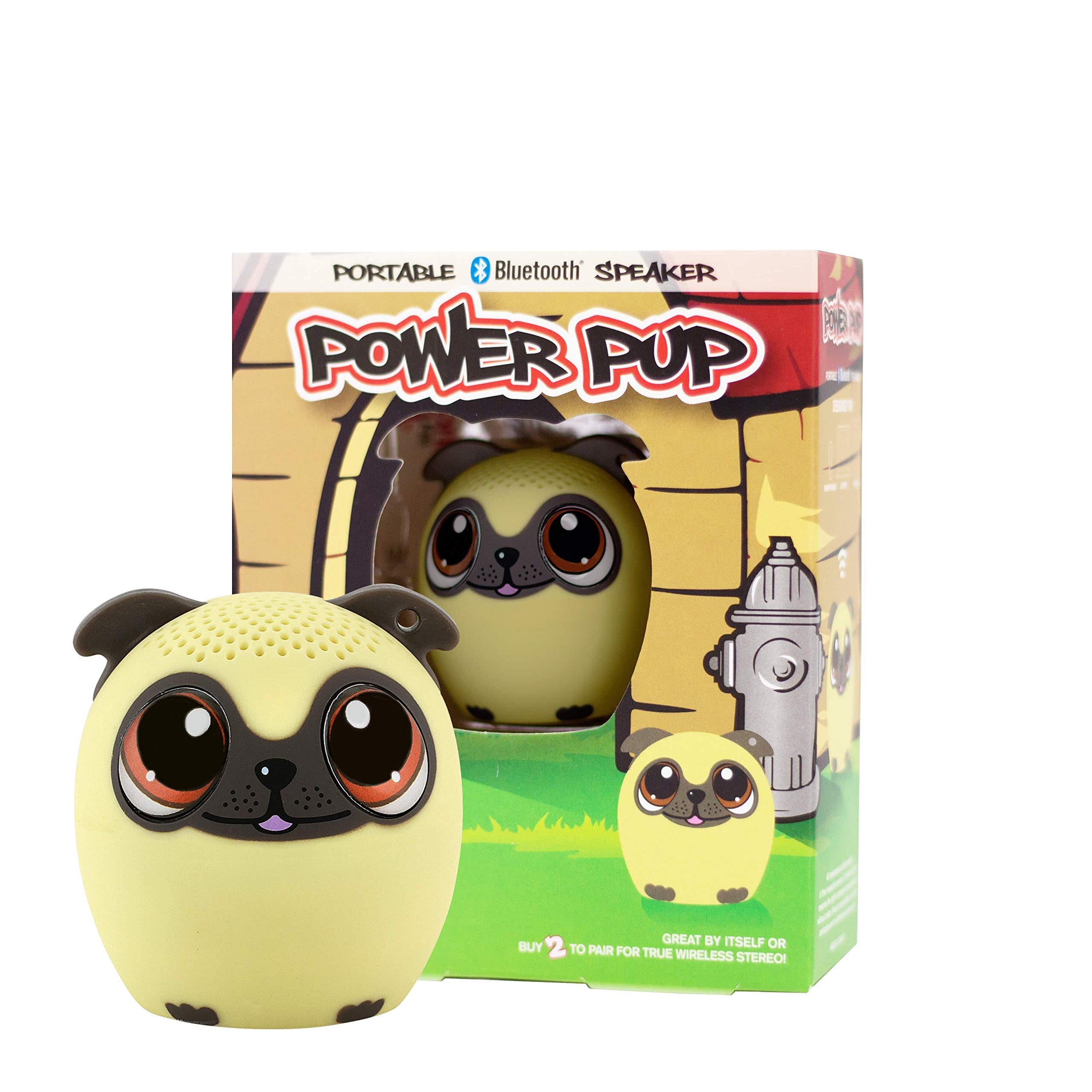 My Audio Pet Mini Bluetooth Animal Wireless Speaker for Kids - True Wireless Stereo (TWS), Pair 2 for Room-Filling Sound - Perfect for Bedroom, Playroom & Outdoor Adventures (Power Pup)
